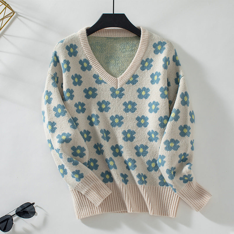 WW | Strickpullover mit Blumenmuster