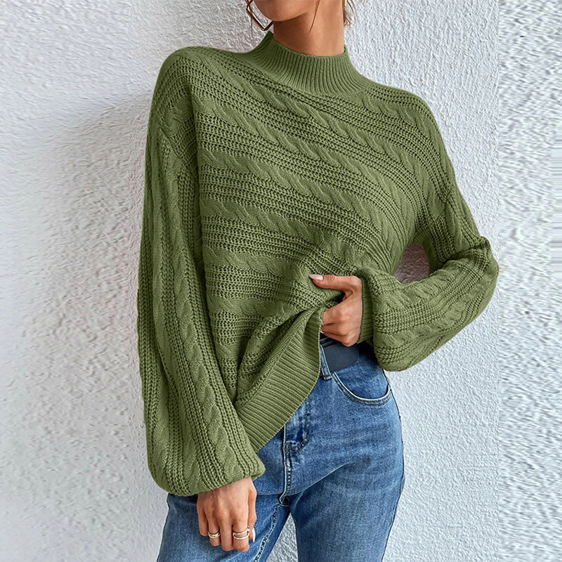 WW | Pullover Aus Einfarbiger Strickware mit Weichem Stoff