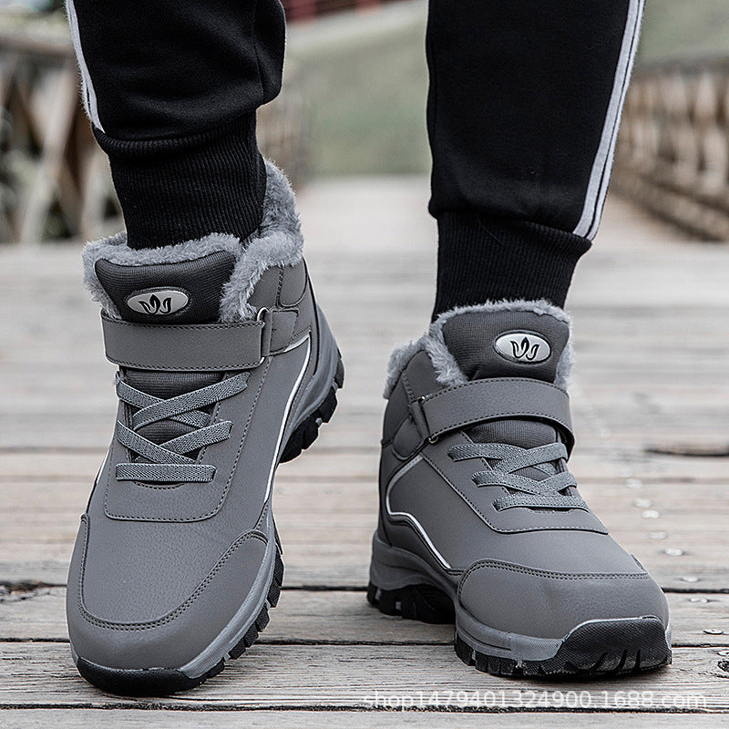 Women's Warm Lined Outdoor Hiking Shoes with Adjustable Hook-and-Loop Fastener WW