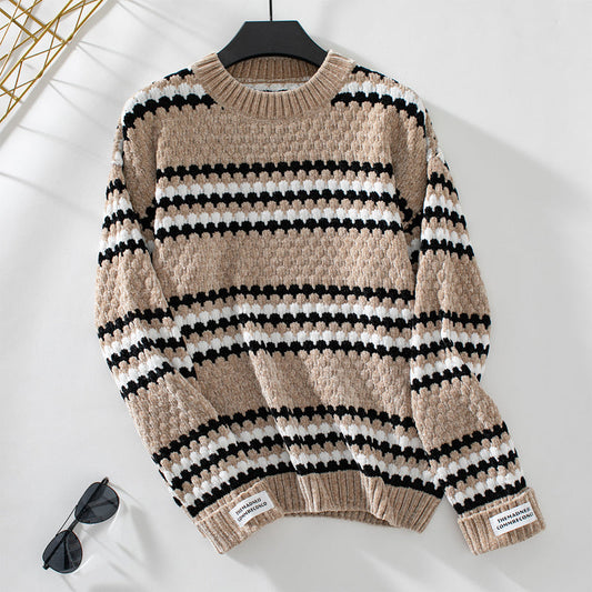 WW | Modischer Gestreifter Strickpullover für Damen