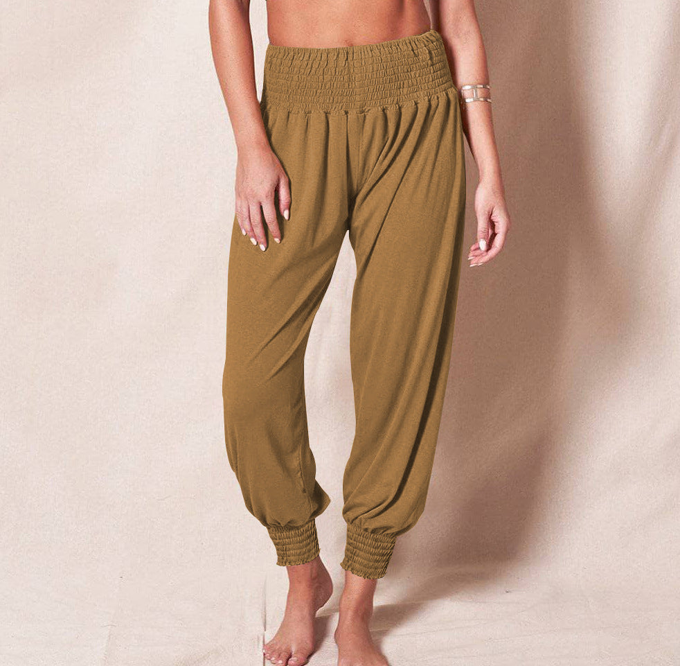 Damen weiche und bequeme Relax-Hosen mit elastischem Bund und buntem Design WW