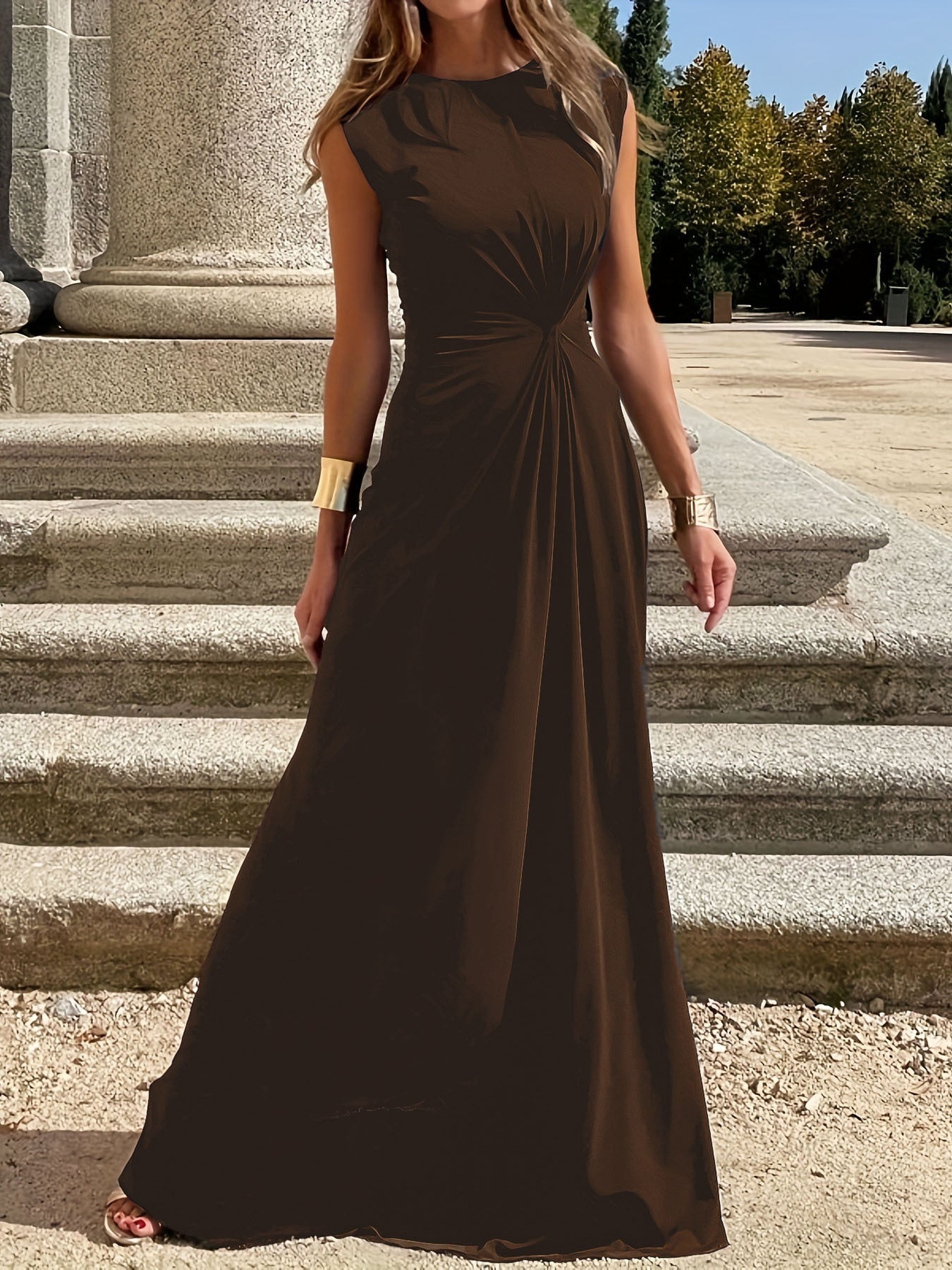 Damen Maxikleid mit elegantem Wickeldesign und figurschmeichelndem Schnitt WW