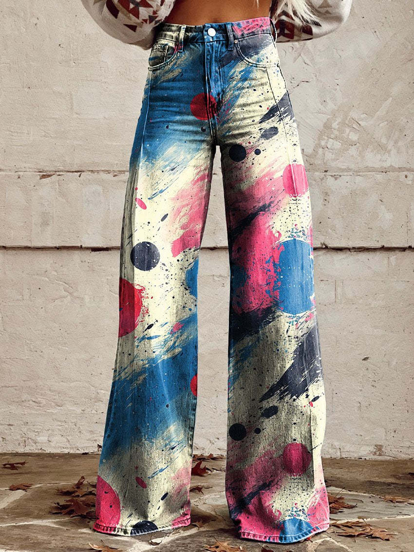 Sara – Klassische Retro-Hosen mit weitem Streifen für Damen