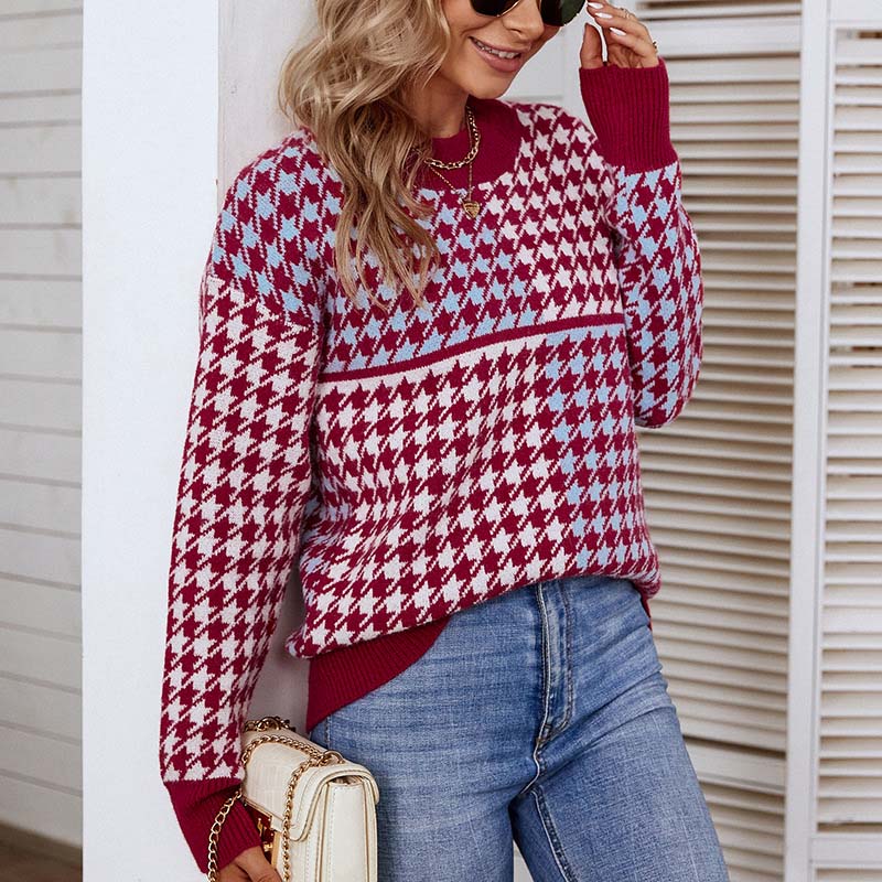 WW | Geometrischer Strickpullover mit Modernem Muster