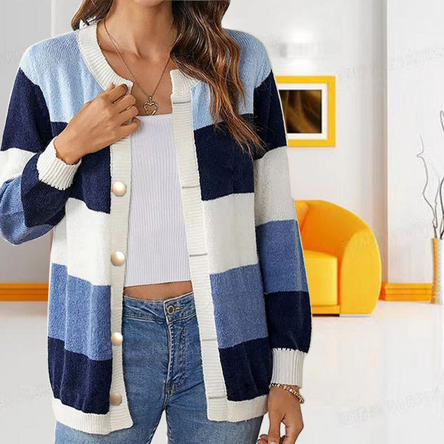 WW | Gestreifter Strickjacke casual