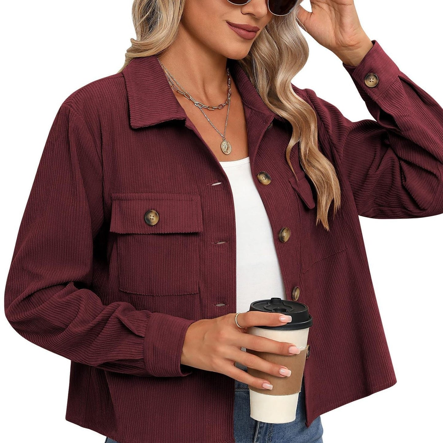 WW | Women's Corduroy Jacket with Chest Pockets