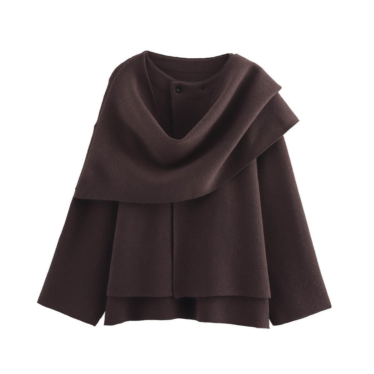 Damen modischer Umhangpullover aus weichem Material WW