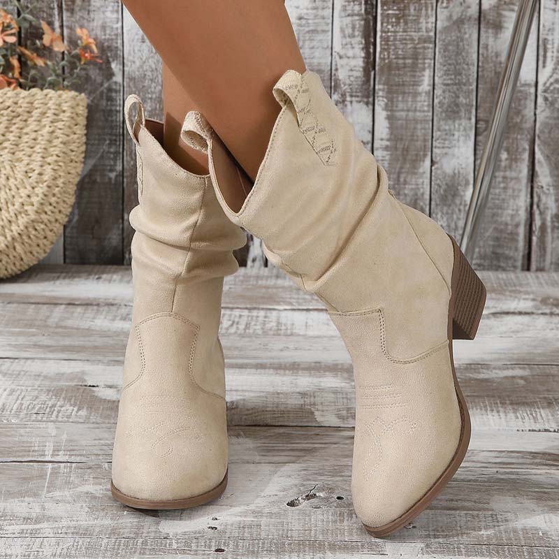 WW | Vintage-Stiefel Mit Klobigem Absatz
