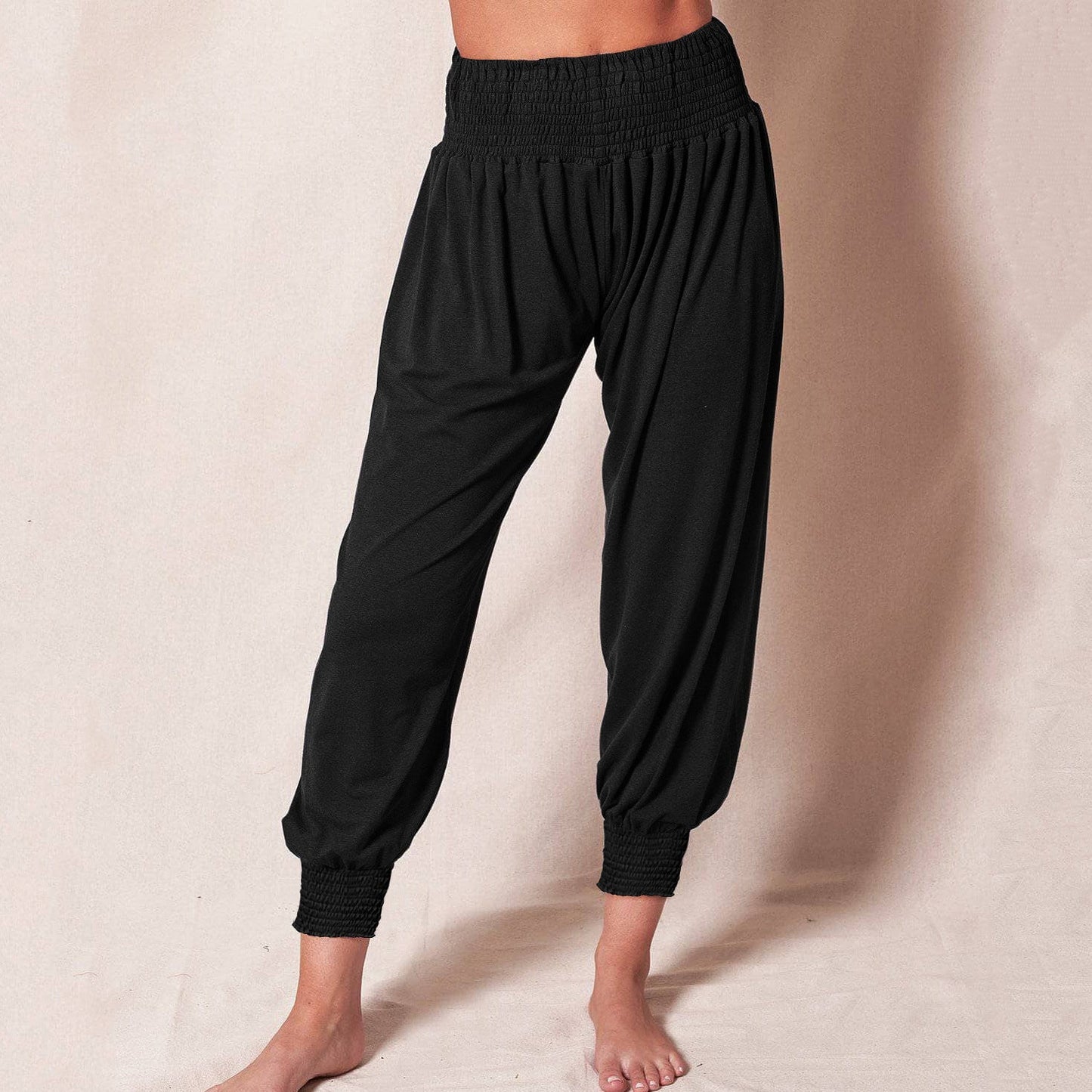 Damen weiche und bequeme Relax-Hosen mit elastischem Bund und buntem Design WW