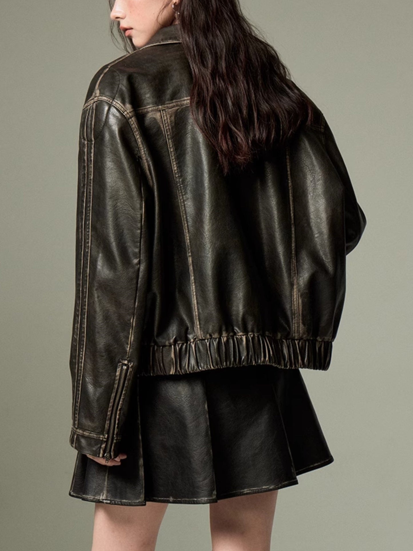 WW | Loop Zipper Leather Jacket