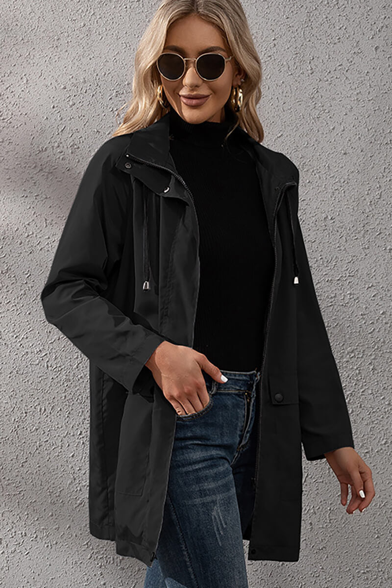 WW | Hooded Rain Jacket - Adjustable Waist - Water-Repellent - Casual Outerwear