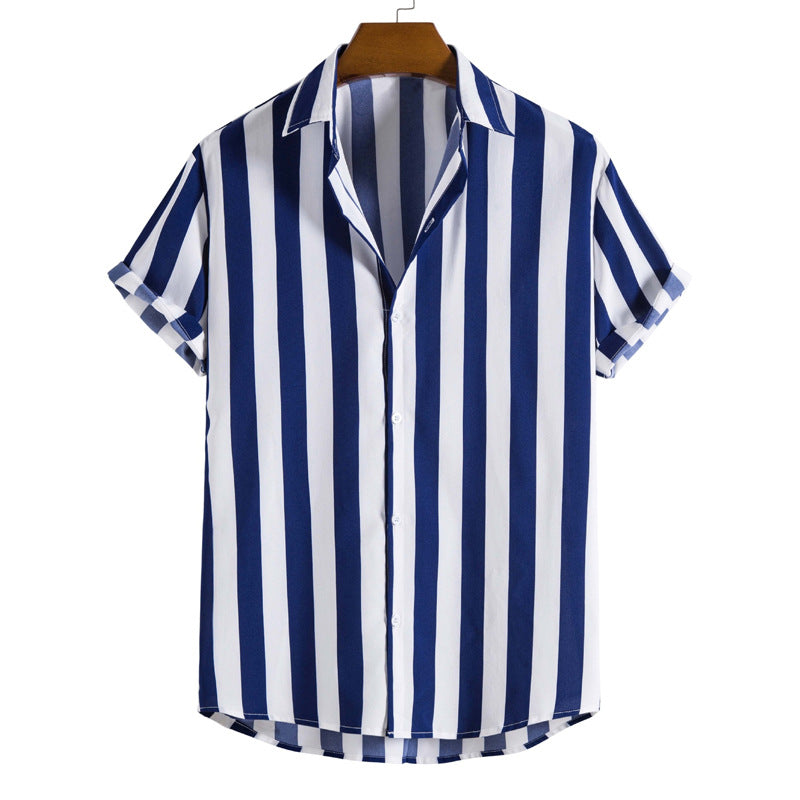 WW | Men's Short Sleeve Shirt With Vertical Stripes