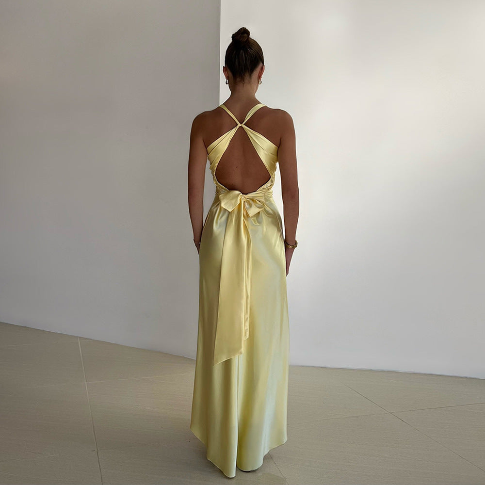 WW | Persönlichkeit Slim Fit Satin Kleid Damen