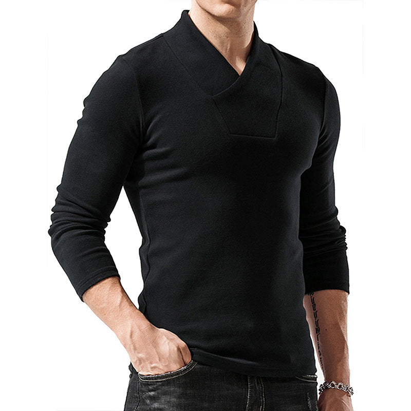 WW | Slim Fit Wool Asymmetrical Collar Minimalist Design