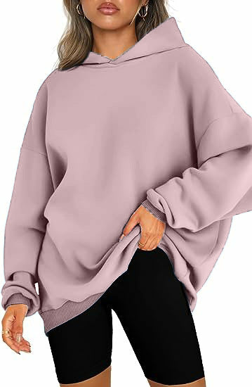 Damen oversized Kapuzenpullover mit seitlichen Schlitzen WW