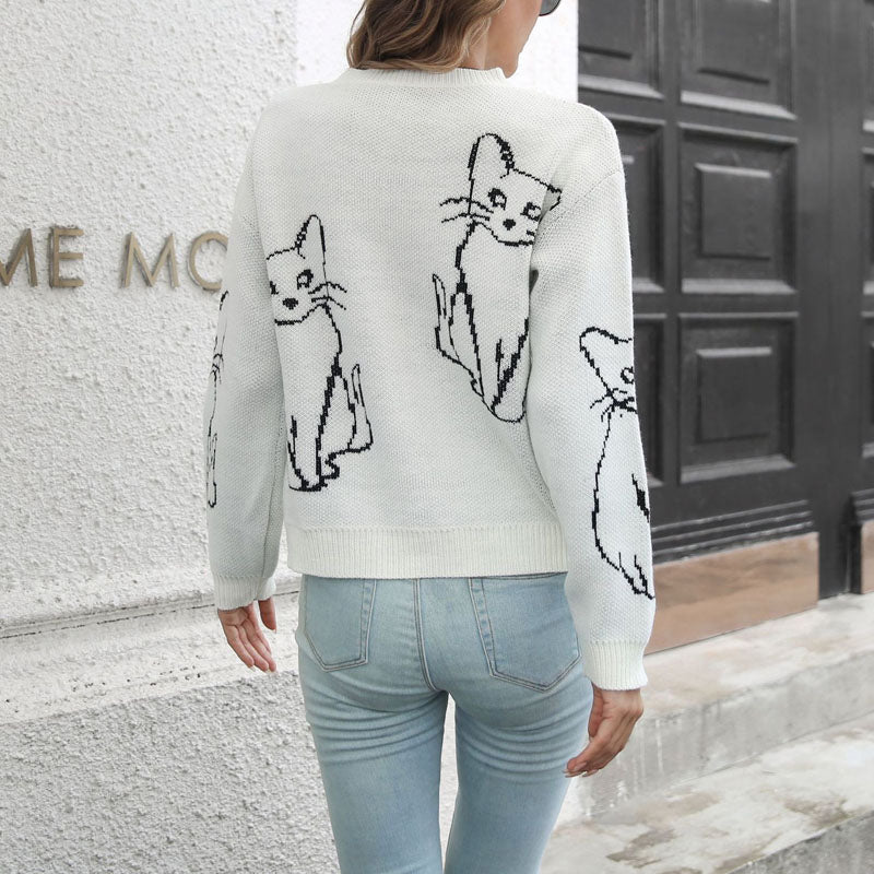WW | Strick mit Katzenmuster