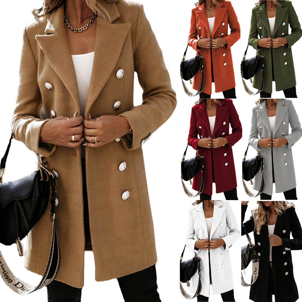 Damen Übergangsjacke mit doppelter Knopfleiste und elegantem Kragen WW