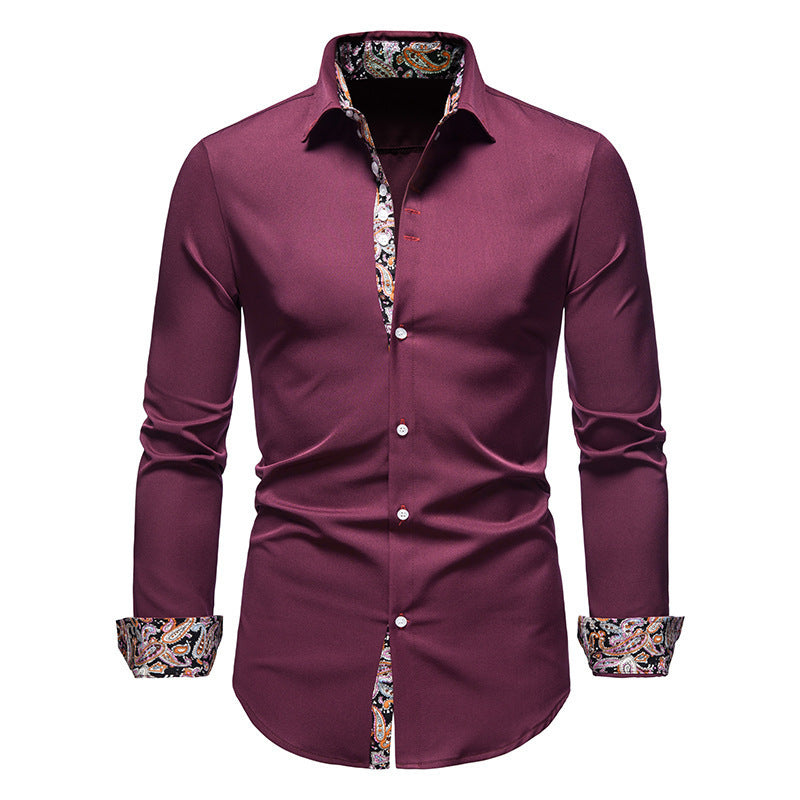 Herren Langarmhemd mit modernem Paisley-Muster und exklusiven Details WW