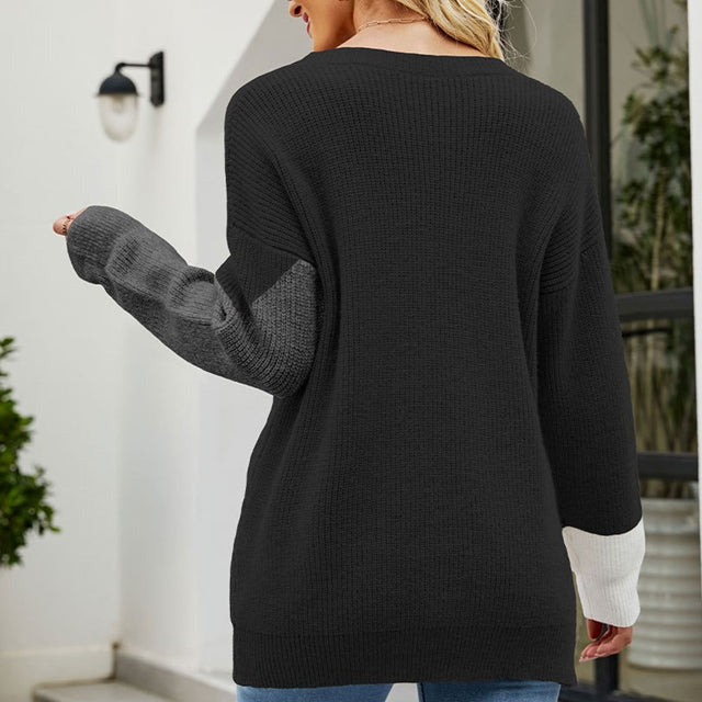 WW | Farbiger Patchwork Strickpullover mit Modernem Look