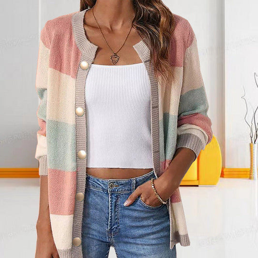 WW | Gestreifte Strickjacke für Einen Modischen Look