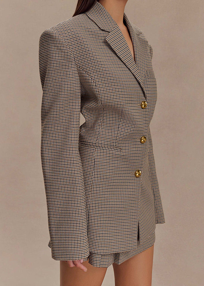 WW | Fitted Plaid Blazer Set