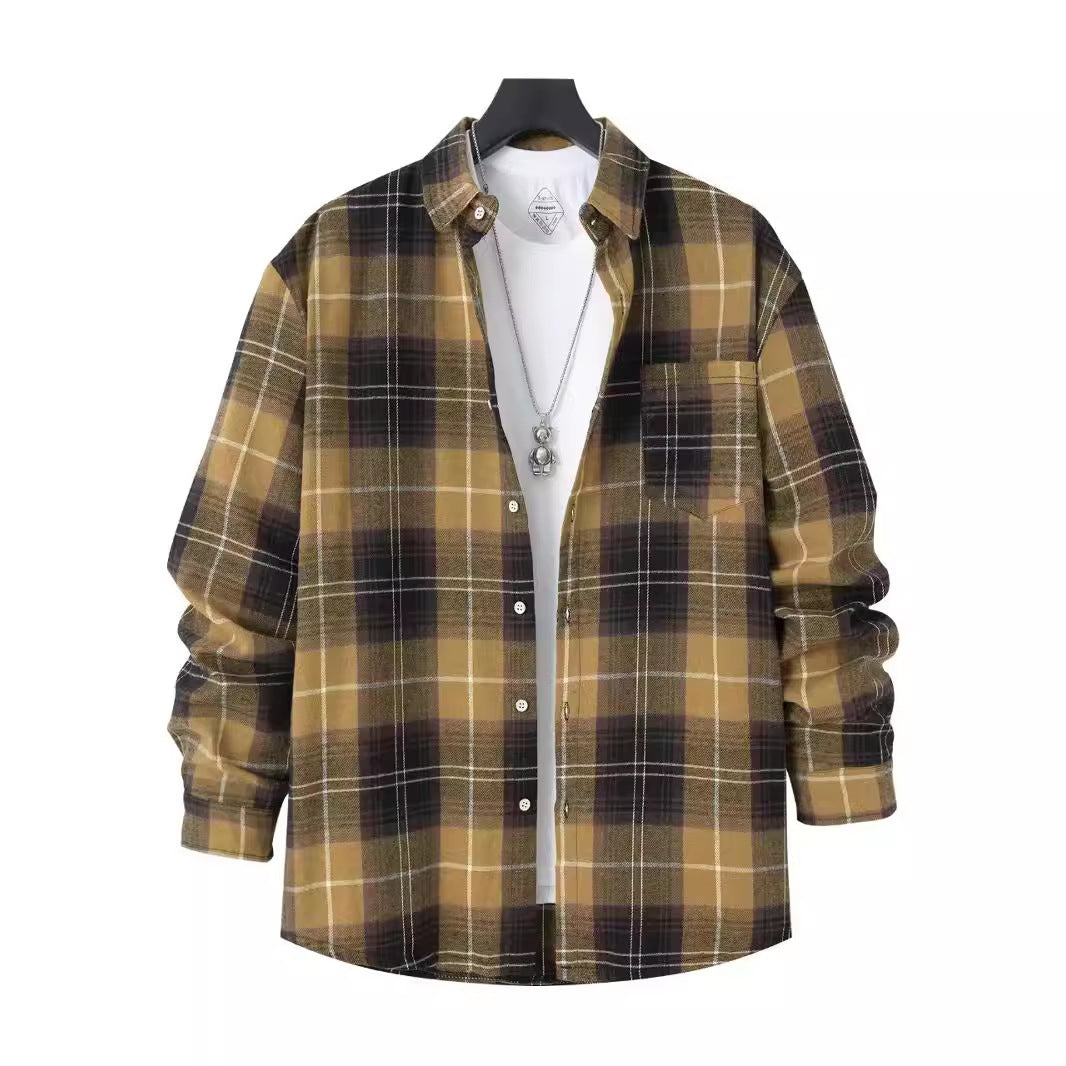 WW | Plaid Plus Size Cut Long Sleeve with Chest Pocket