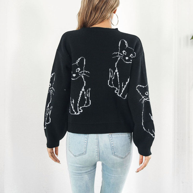 WW | Strick mit Katzenmuster