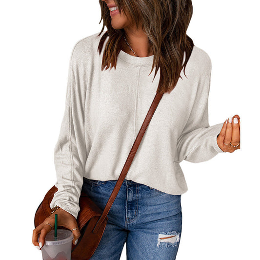 Damen lässiges Sweatshirt mit weitem Schnitt und strukturiertem Material WW