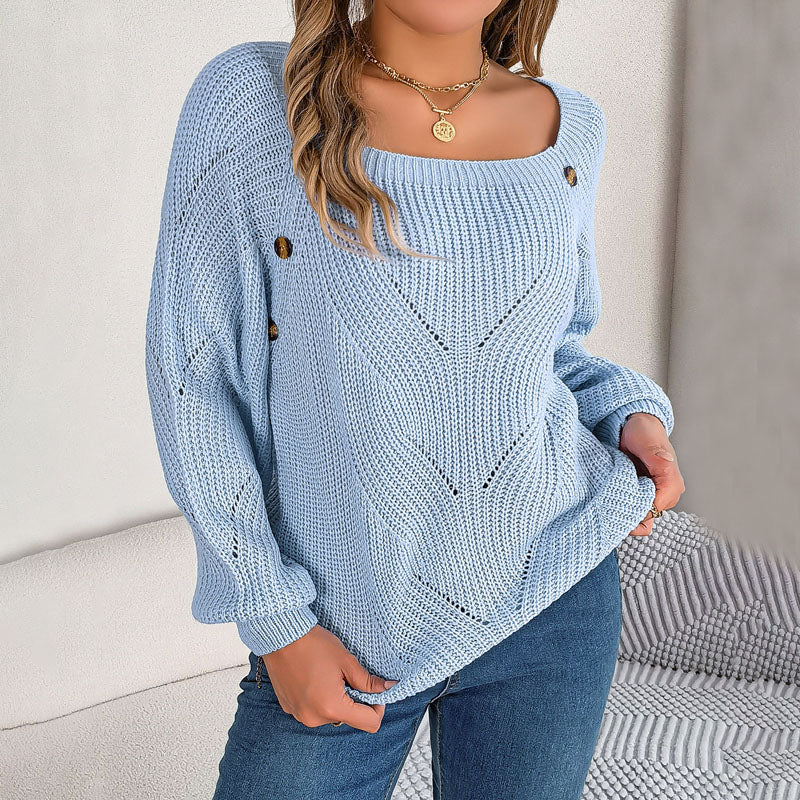 WW | Klassischer Einfarbiger Strickpullover für Damen