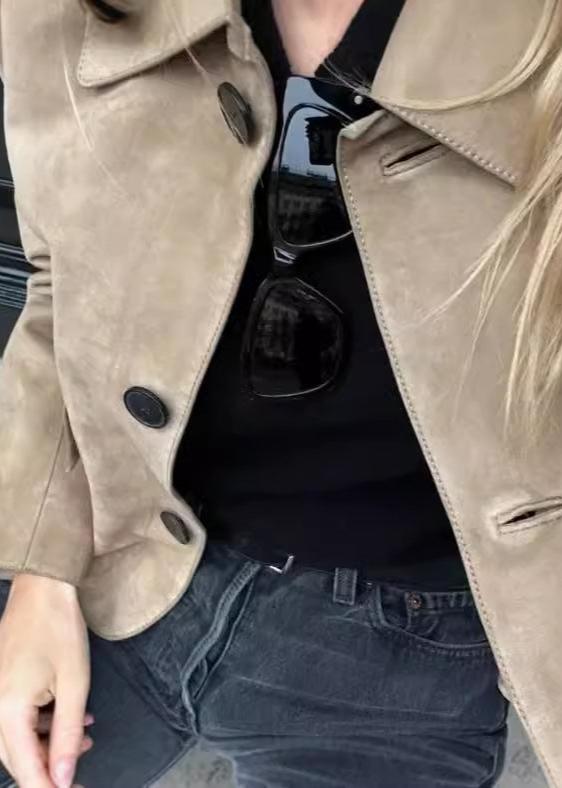 WW | Camel Boxy Wolljacke