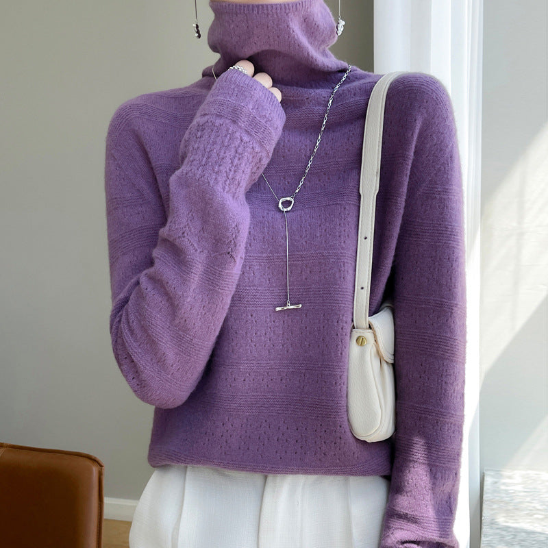 WW | Rollkragenpullover - Weicher Strickpullover - Langärmliges Design