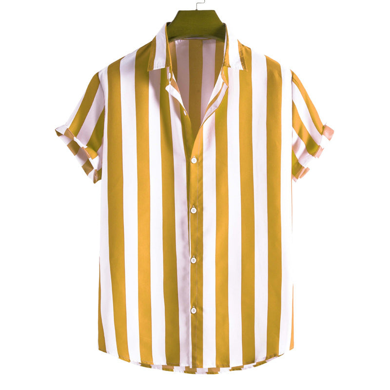 WW | Men's Short Sleeve Shirt With Vertical Stripes