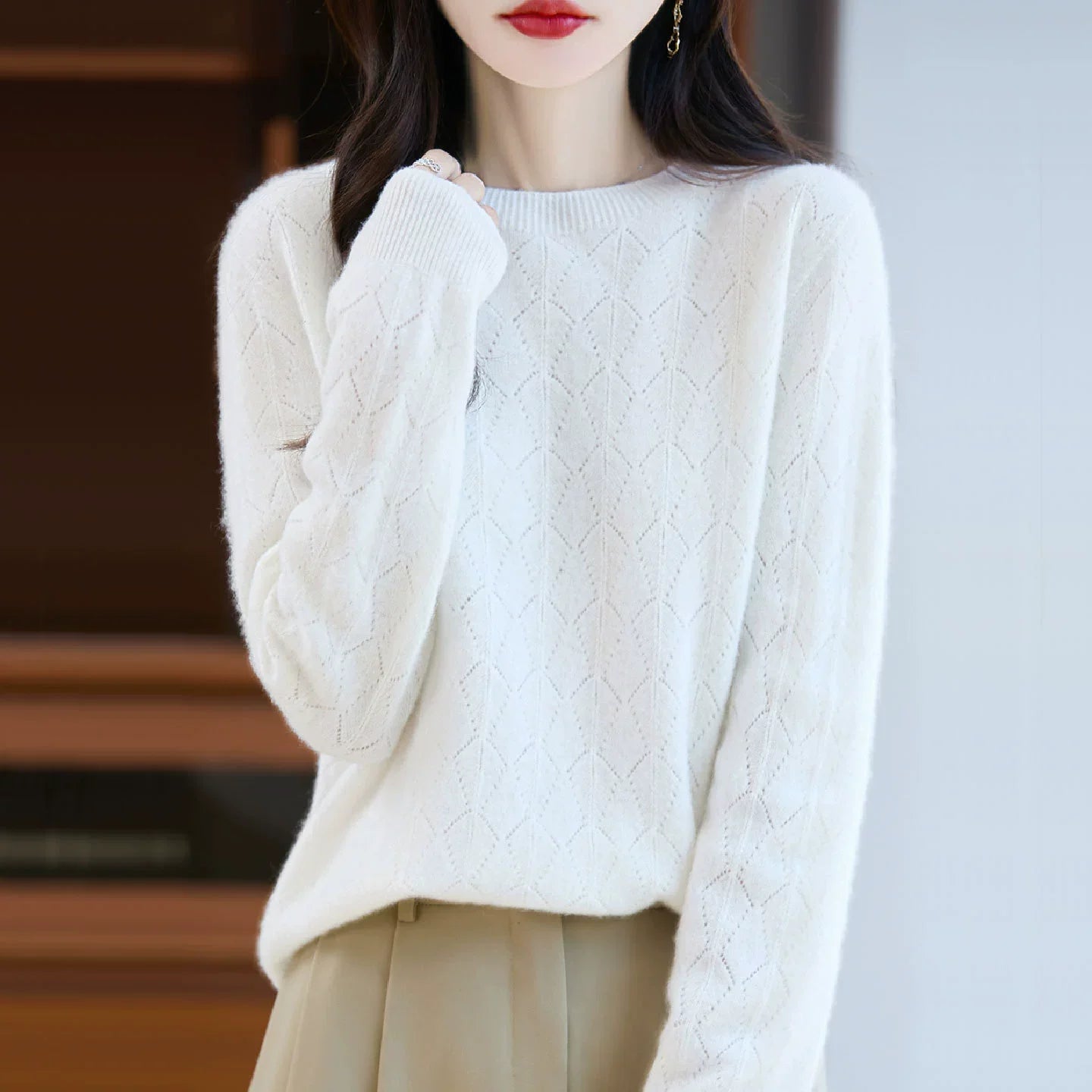 WW | Cashmere Sweater Women's Elegant Knit Design, Soft & Warm