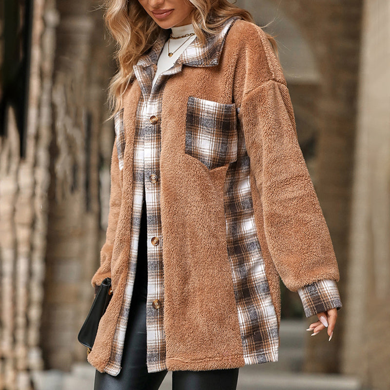 WW | Karierter Fleece Mantel