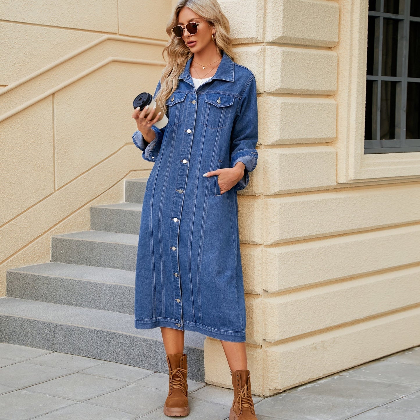 WW | Women's Long Denim Duster Jacket
