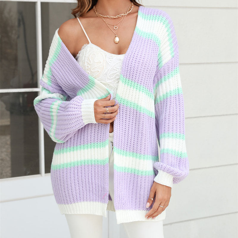 WW | Gestreifte Strickjacke mit Modernem Look