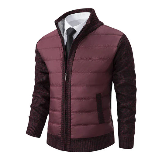 WW | Herren Winter Steppjacke mit gerippten Bündchen und glattem Finish