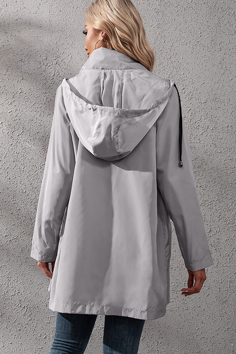 WW | Hooded Rain Jacket - Adjustable Waist - Water-Repellent - Casual Outerwear