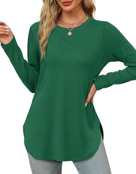 Damen Longsleeve Oberteil mit Pflanzenmuster und asymmetrischem Saum WW
