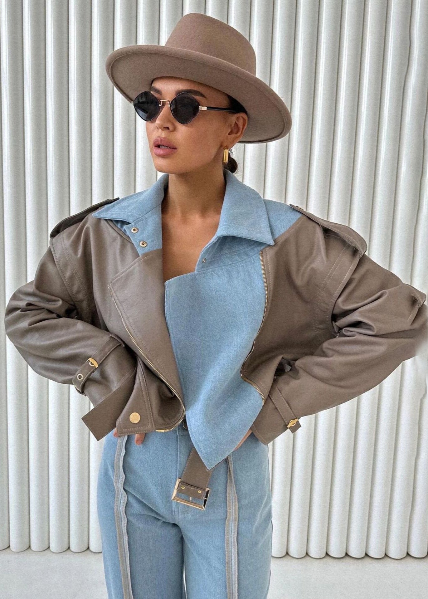 WW | Two-tone faux leather jacket