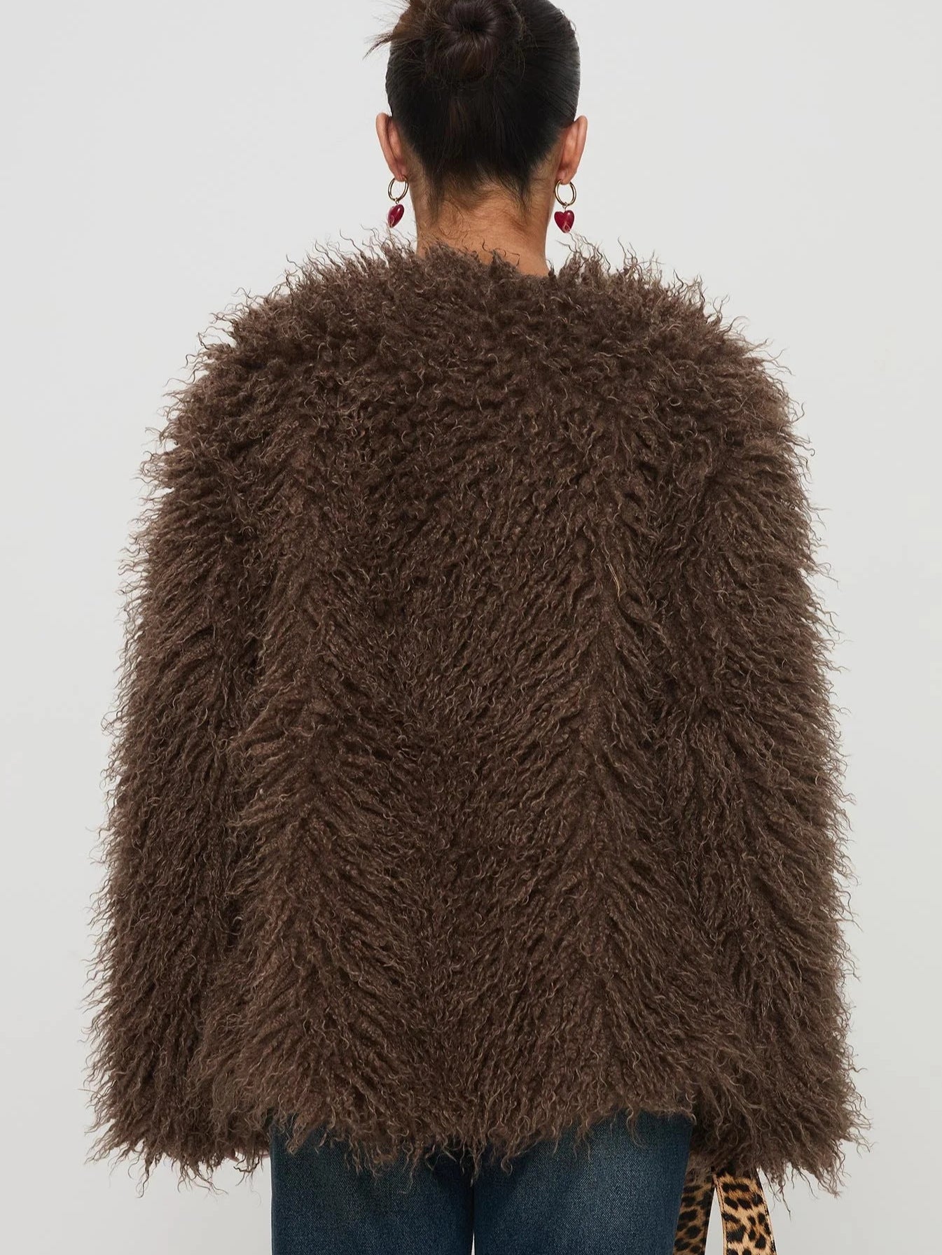 WW | Kunstfelljacke - Plüsch-Aussage-Layer - Braun - Winter-Luxus