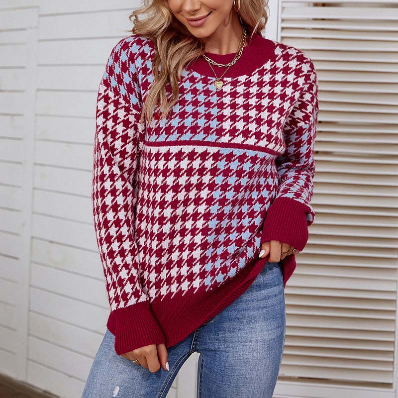 WW | Geometrischer Strickpullover mit Modernem Muster