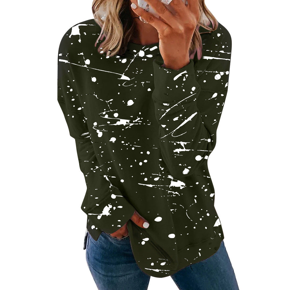 Damen Kreatives Sweatshirt mit Farbklecks-Design WW