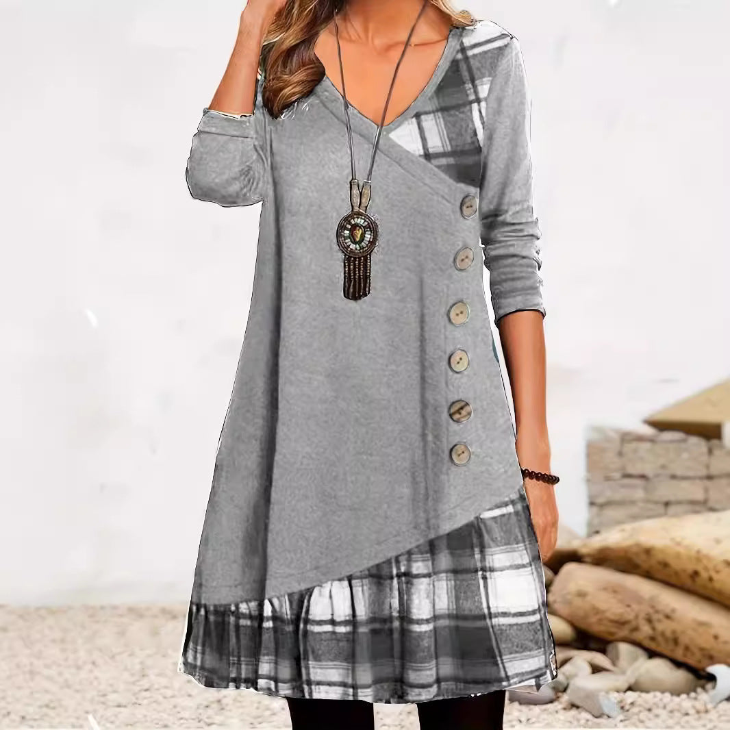 WW | Classic Plaid Long Sleeve Dress