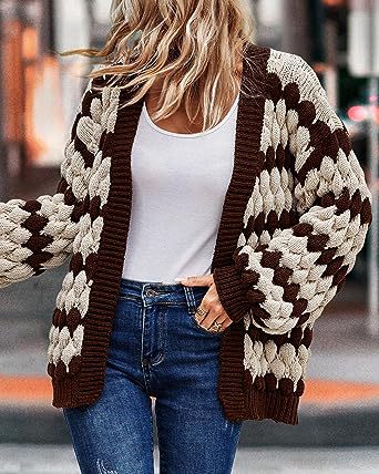 WW | Chunky Knit Cardigan Oversized Fit Open Front Soft And Comfortable