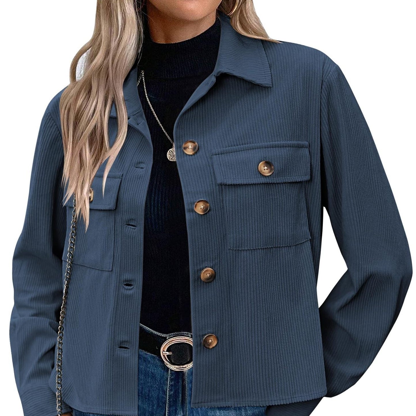 WW | Damen Cordjacke mit Brusttaschen