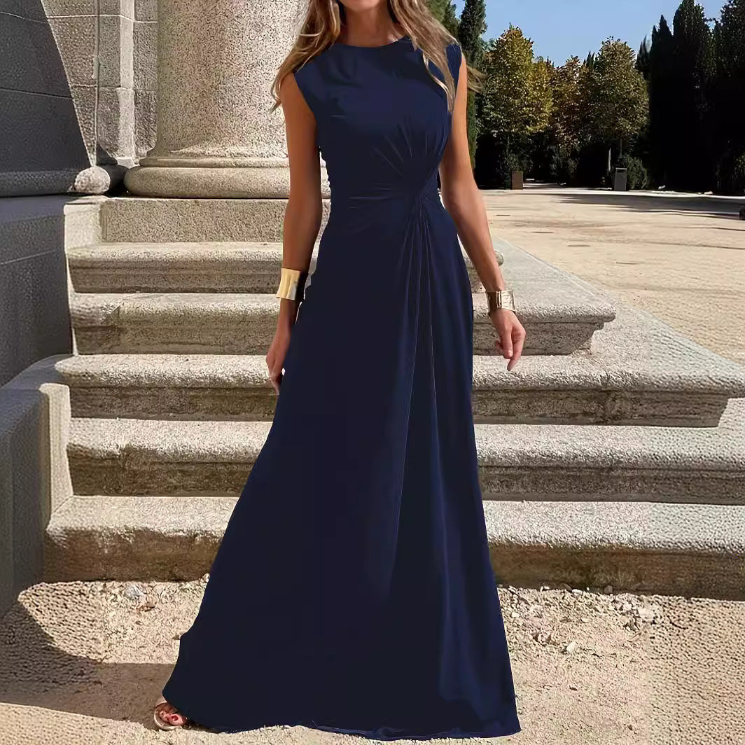 WW | Elegantes Langarmkleid mit Revers und glattem V-Ausschnitt für Frauen
