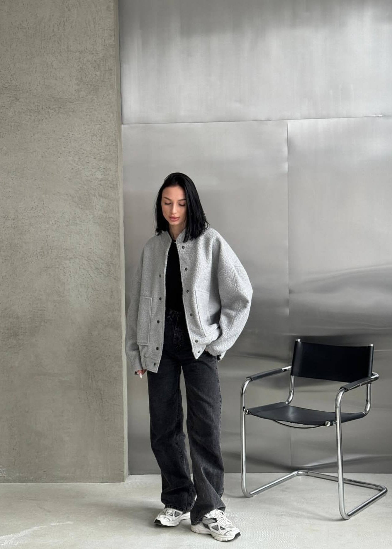 WW | Oversized Fleece Druckknopfjacke