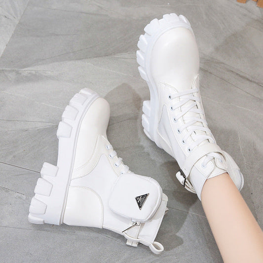 Damen Chunky Boots mit praktischem Seitentaschen-Design WW