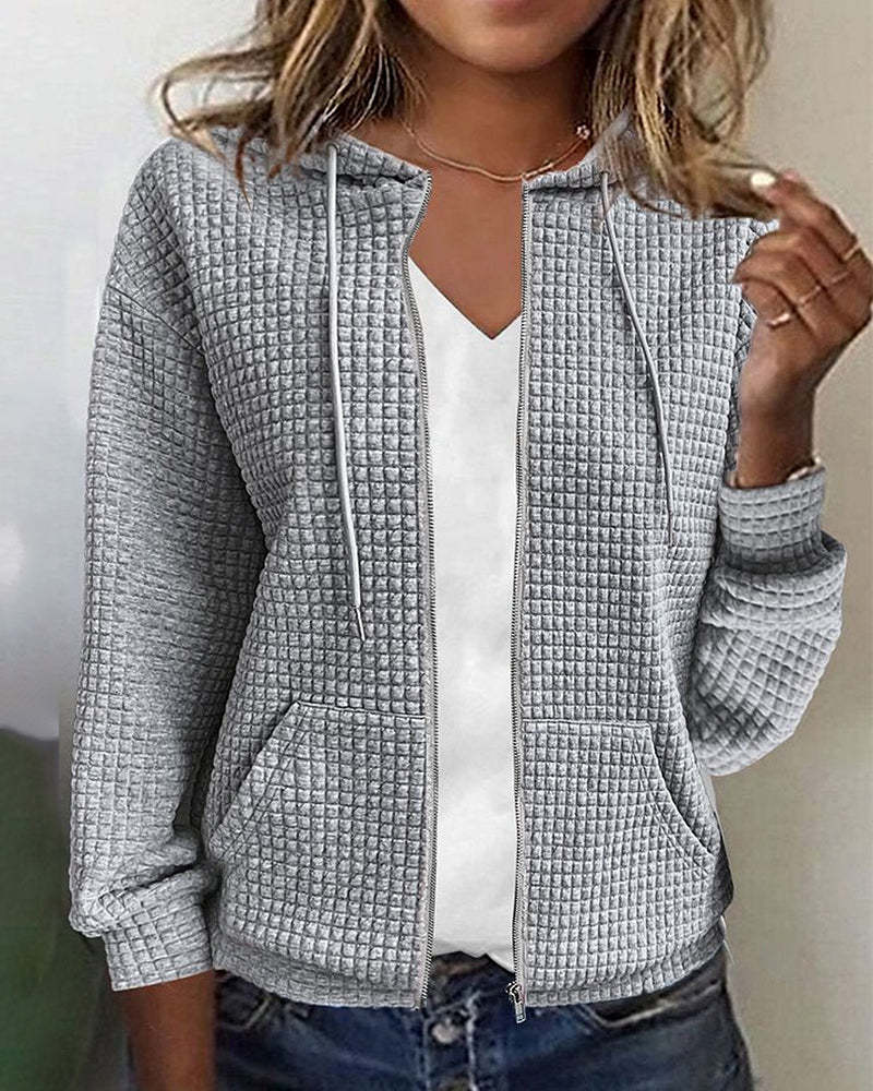 WW | Casual jacket with pocket in solid color